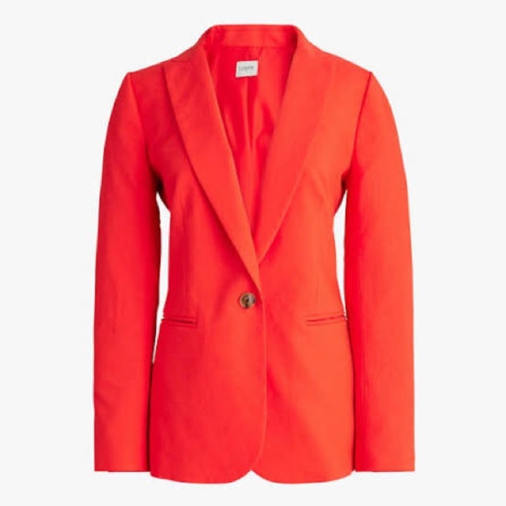 J. Crew Holland Linen-Blend One-Button Blazer in Flame Orange $178 Sz 22 - Picture 5 of 16